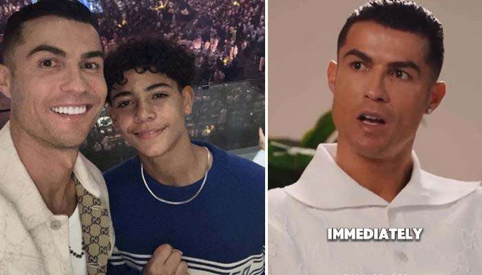 On what did Ronaldo's son say God willing? The video went viral