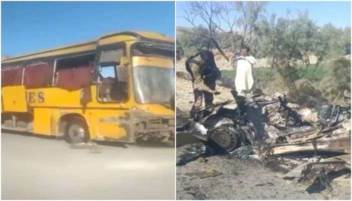 Khuzdar-Rawalpindi bus damaged in blast, one dead, several injured