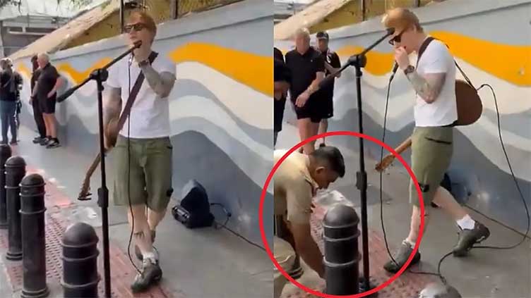 Police in India pull the plug on British singer Ed Sheeran’s impromptu street concert