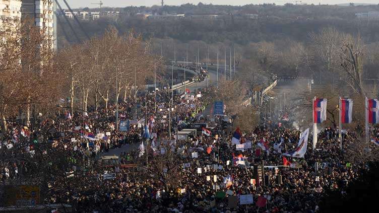 Protesters block bridges in Serbia’s Novi Sad over November train disaster